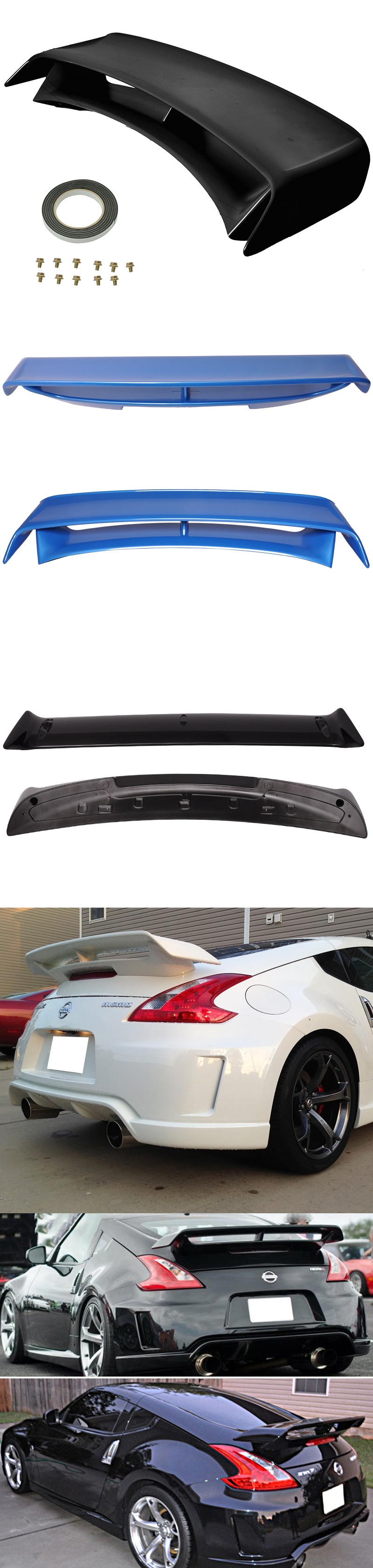 【在庫あり】限定色塗装 日産 フェアレディZ Z34 370Z リア ディフューザー スポイラー 艶あり黒 左右２本出しマフラー AOタイプ 2009-2017 限定色塗装！NISSAN 日産 フェアレディZ Z34 370Z リアディフューザー